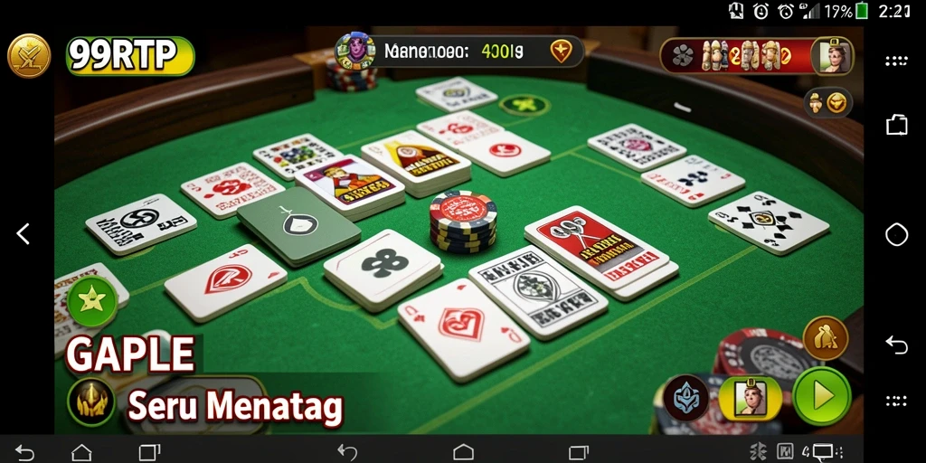 Tampilan gameplay <strong>99RTP</strong> yang seru dan interaktif dalam permainan Gaple.
