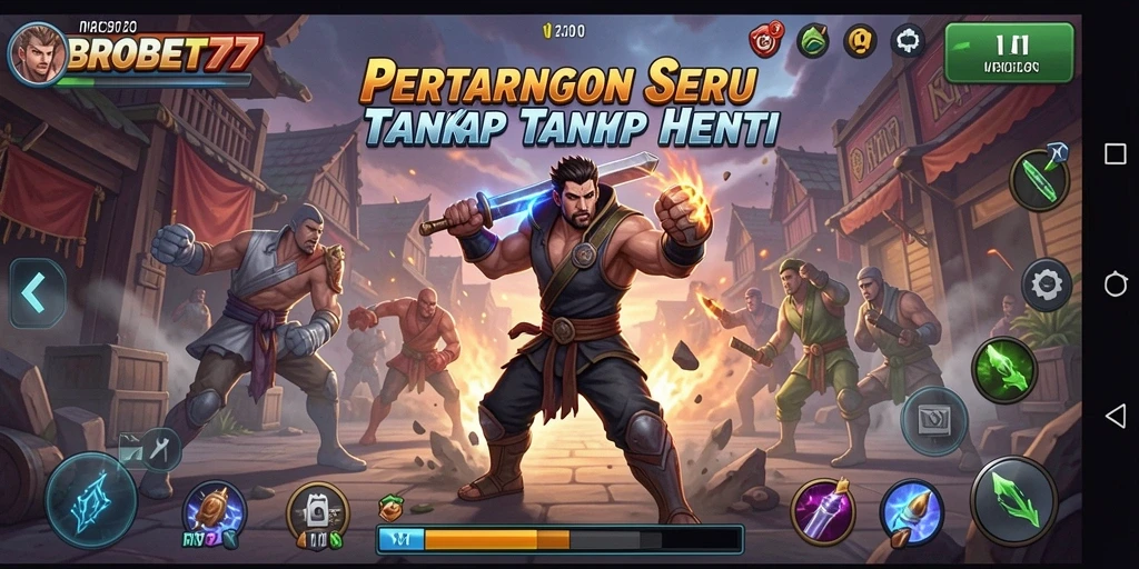 Tampilan epik pertarungan di BROBET77 dengan karakter yang kuat.