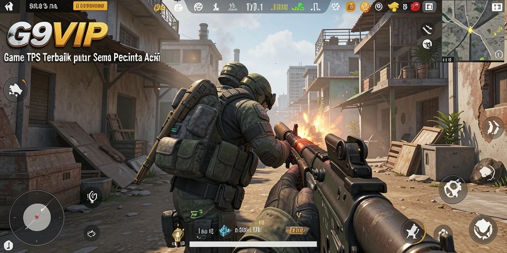 Gameplay seru G9VIP dengan aksi TPS yang mendebarkan.