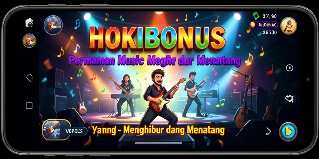 Screenshot HOKIBONUS menunjukkan momen seru saat bermain musik.