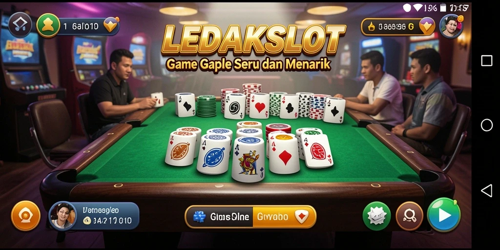 Tampilan gameplay menarik dari LEDAKSLOT dalam permainan Gaple.