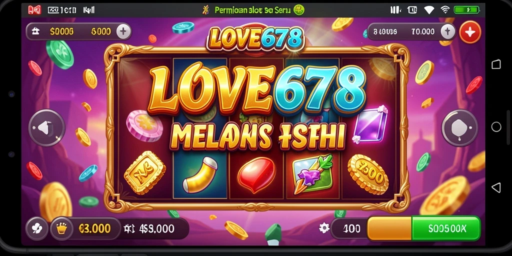 Screenshot gameplay LOVE678 menampilkan putaran slot yang mendebarkan.