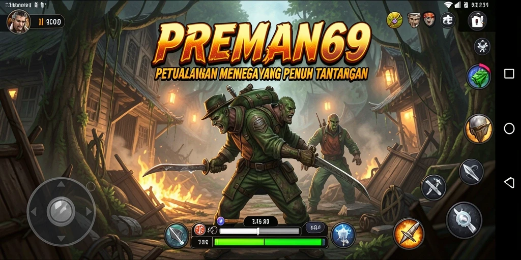 Screenshot utama PREMAN69 menampilkan aksi seru dalam petualangan yang mendebarkan.