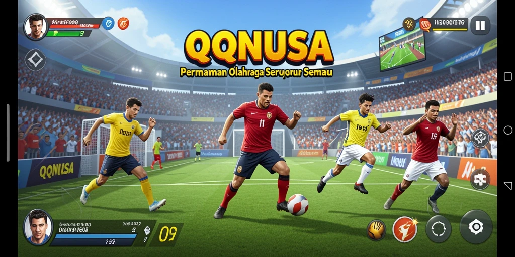 Tampilan gameplay menegangkan dengan berbagai cabang olahraga.