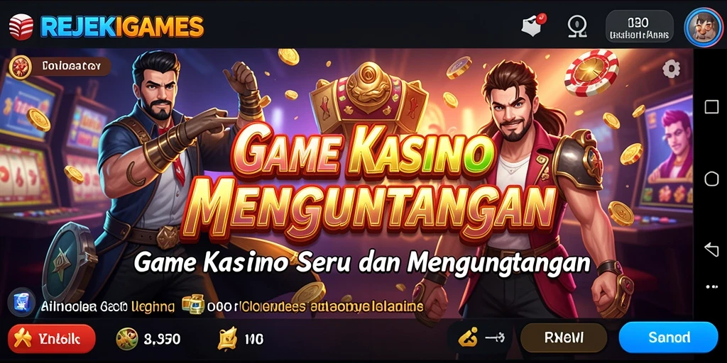 Tangkapan layar gameplay seru dari REJEKIGAMES yang menampilkan berbagai permainan Kasino.