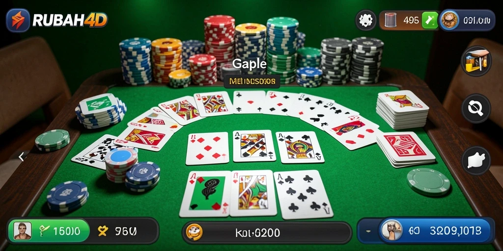 Screenshot utama RUBAH4D menampilkan momen seru saat bermain Gaple.