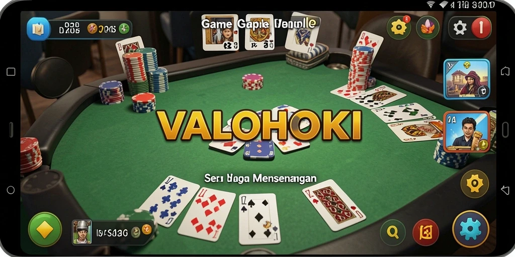 Tampilan menarik dari gameplay Gaple VALOHOKI yang seru.